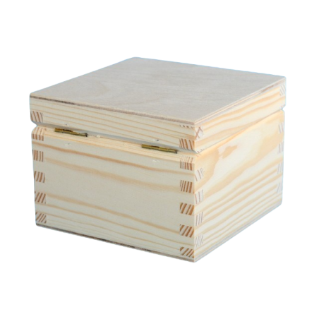 Petite boîte en bois personnalisée avec initiale en acrylique