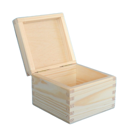 Petite boîte en bois personnalisée avec initiale en acrylique