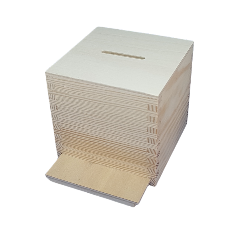 Tirelire enfant personnalisée en bois avec initiale en acrylique