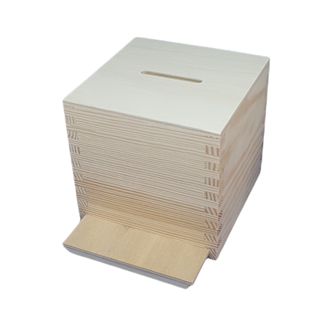 Tirelire enfant personnalisée en bois avec initiale en acrylique