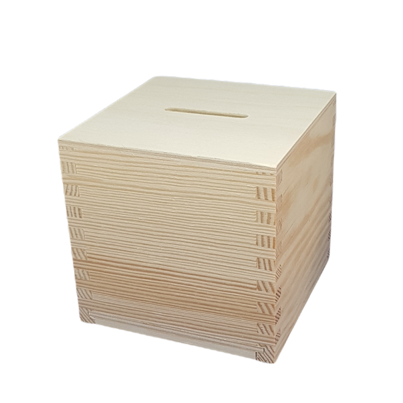 Tirelire enfant personnalisée en bois avec initiale en acrylique