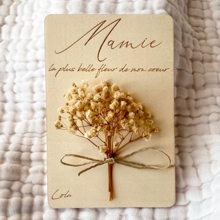 Carte Fleurs Séchées - Mamie