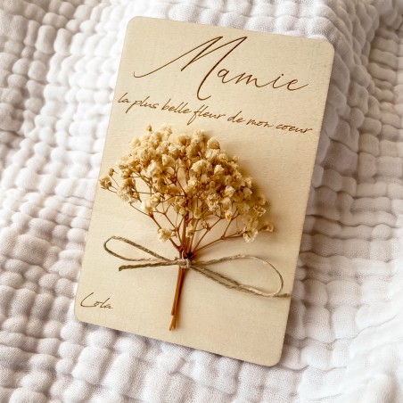 Carte Fleurs Séchées - Mamie