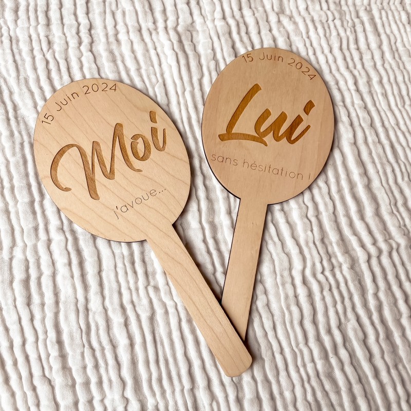 Duo de Pancartes Elle / Lui - Jeu des mariés