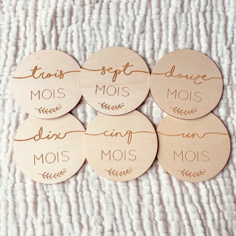 Cartes étapes bébé minimalistes – Première année 1 à 12 mois