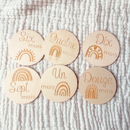 Cartes étapes bébé 1 à 12 mois – Première année – Arc-en-ciel