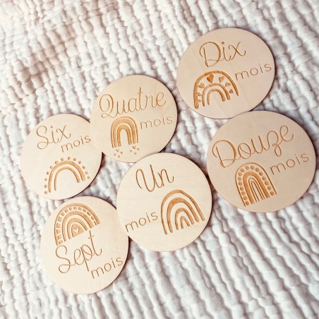 Cartes étapes bébé 1 à 12 mois – Première année – Arc-en-ciel