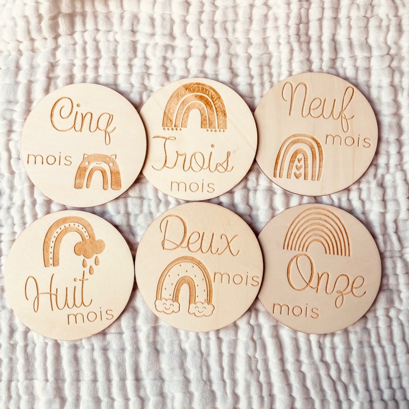 Cartes étapes bébé 1 à 12 mois – Première année – Arc-en-ciel