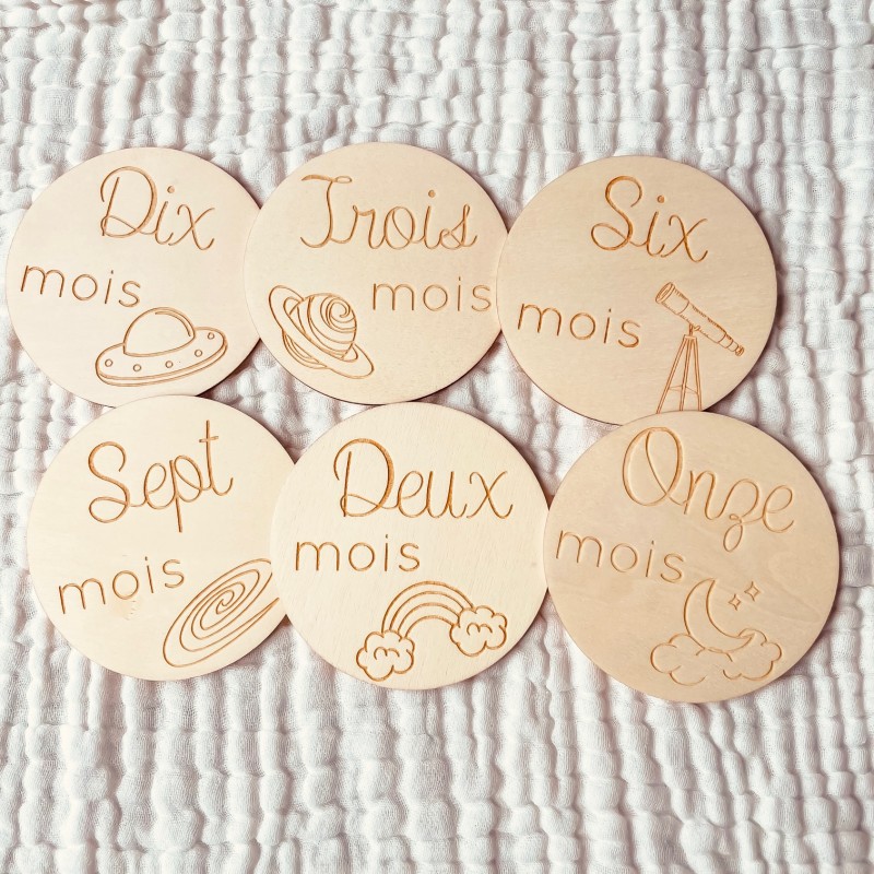 Cartes étapes bébé espace 1 à 12 mois – Première année