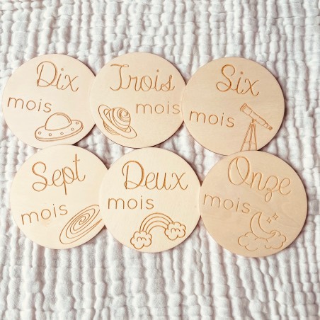 Cartes étapes bébé espace 1 à 12 mois – Première année