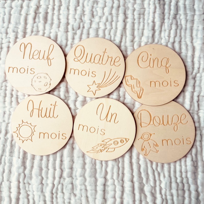 Cartes étapes bébé espace 1 à 12 mois – Première année