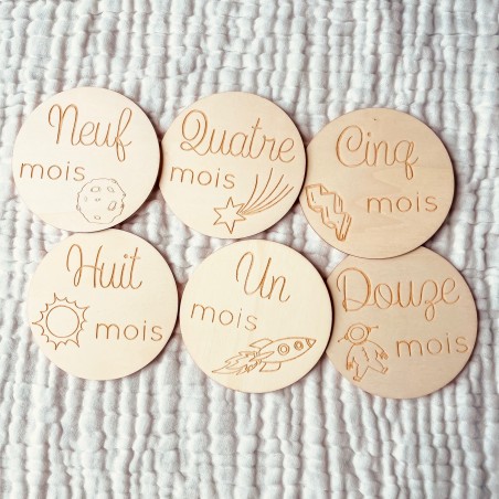 Cartes étapes bébé espace 1 à 12 mois – Première année