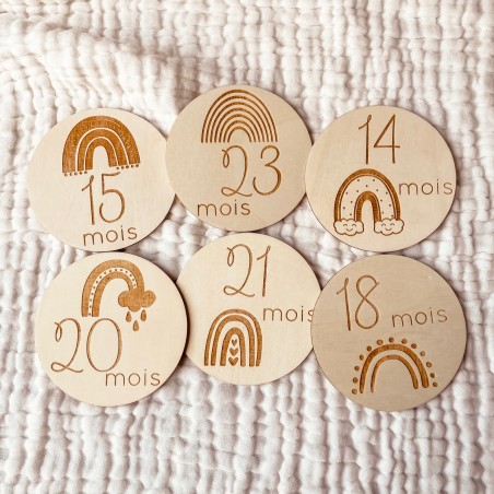 Cartes étapes bébé 13 à 24 mois – Deuxième année – Arc-en-ciel