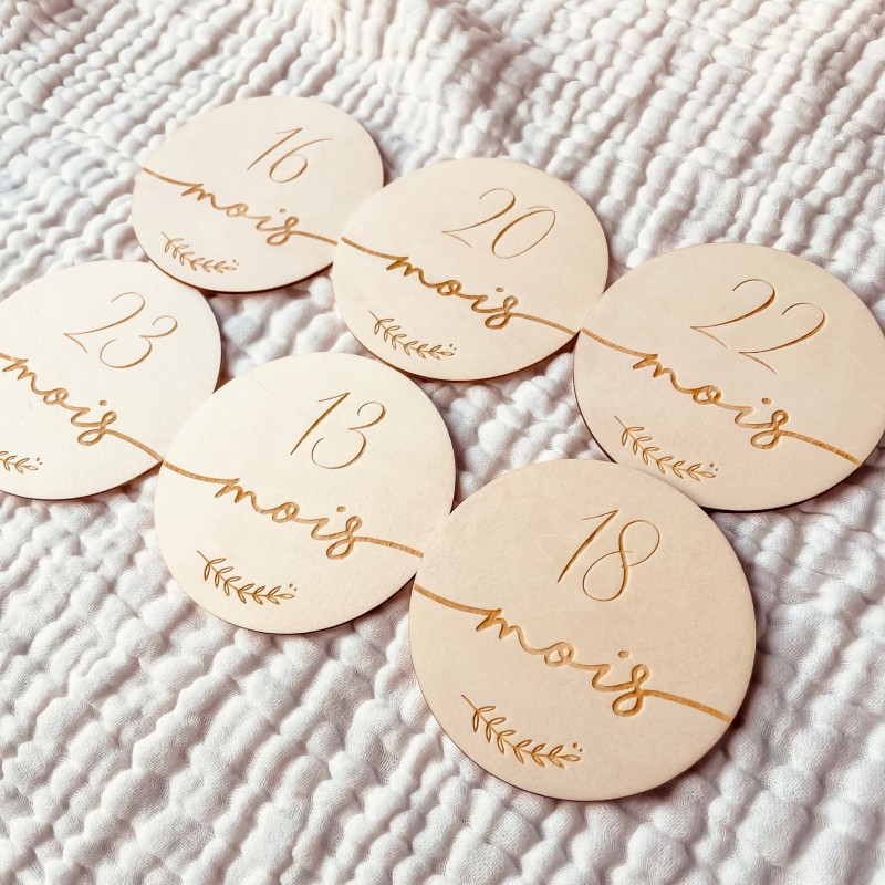 Cartes étapes bébé minimalistes – Deuxième année 13 à 24 mois