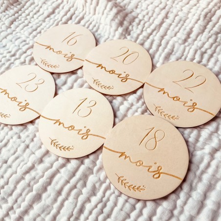 Cartes étapes bébé minimalistes – Deuxième année 13 à 24 mois