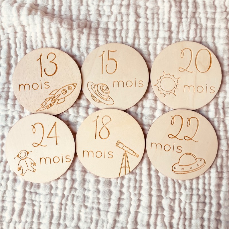 Cartes étapes bébé espace 13 à 24 mois – Deuxième année