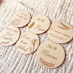 Cartes étapes bébé en bois – Premiers moments & souvenirs 2
