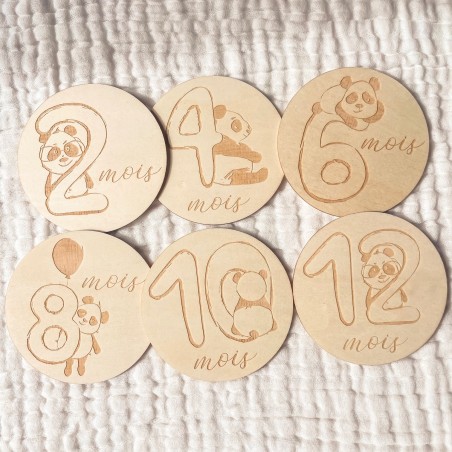 Cartes étapes bébé panda 1 à 12 mois – Première année