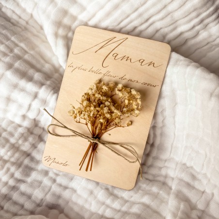 Carte Fleurs Séchées Personnalisée Fête des Mères