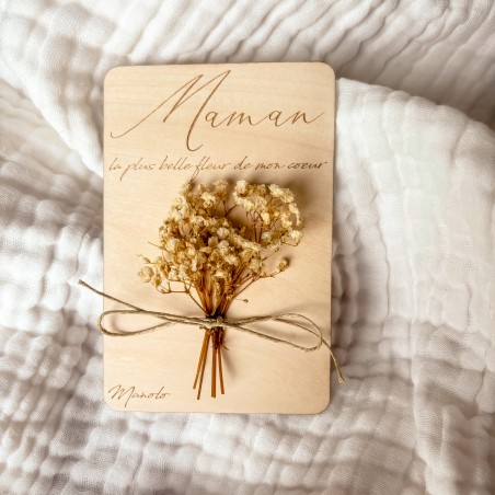 Carte Fleurs Séchées Personnalisée Fête des Mères