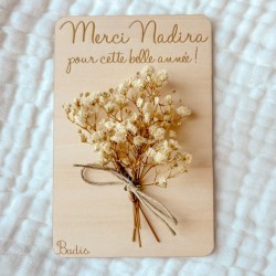 Carte Fleurs Séchées - Blanc
