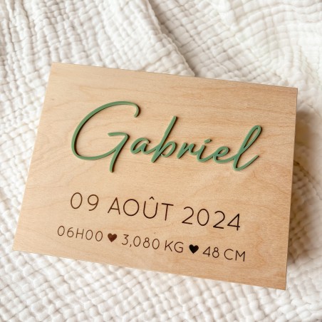 Coffret naissance personnalisé 6 compartiments – Boîte à souvenirs bébé avec prénom gravé