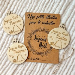 Carte Boule de Noël en Bois...