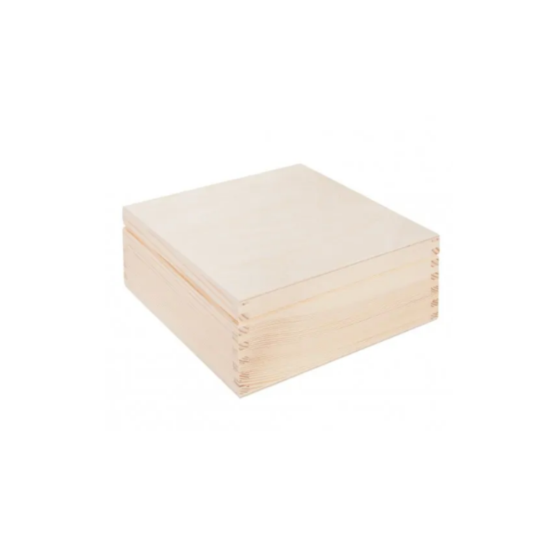 Boîte en bois personnalisée carrée 20x20 – Coffret souvenirs ou cadeau unique