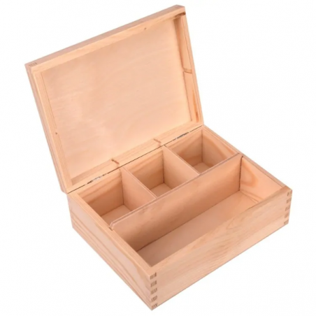 Coffret naissance personnalisé en bois – Boîte souvenirs bébé 4 compartiments