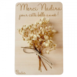 Carte Fleurs Séchées - Blanc