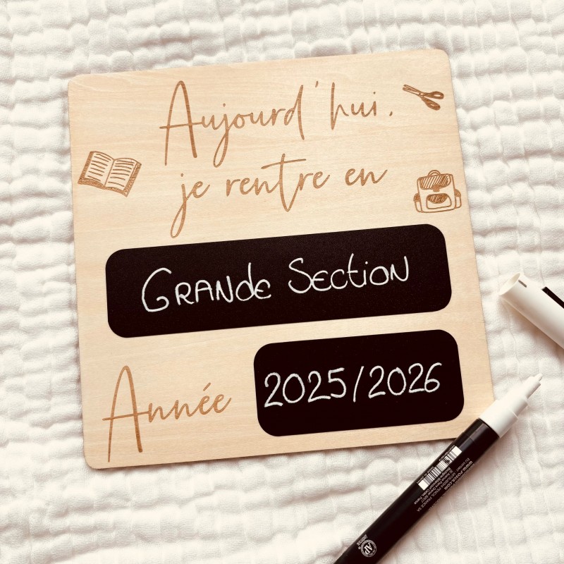 Pancarte Rentrée Scolaire Réutilisable – Photo 1er Jour École