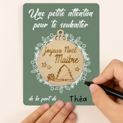 Carte Boule Maître – Cadeau Noël original pour enseignant 🎄 2