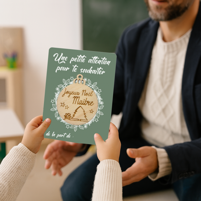 Carte Boule Maître – Cadeau Noël original pour enseignant 🎄