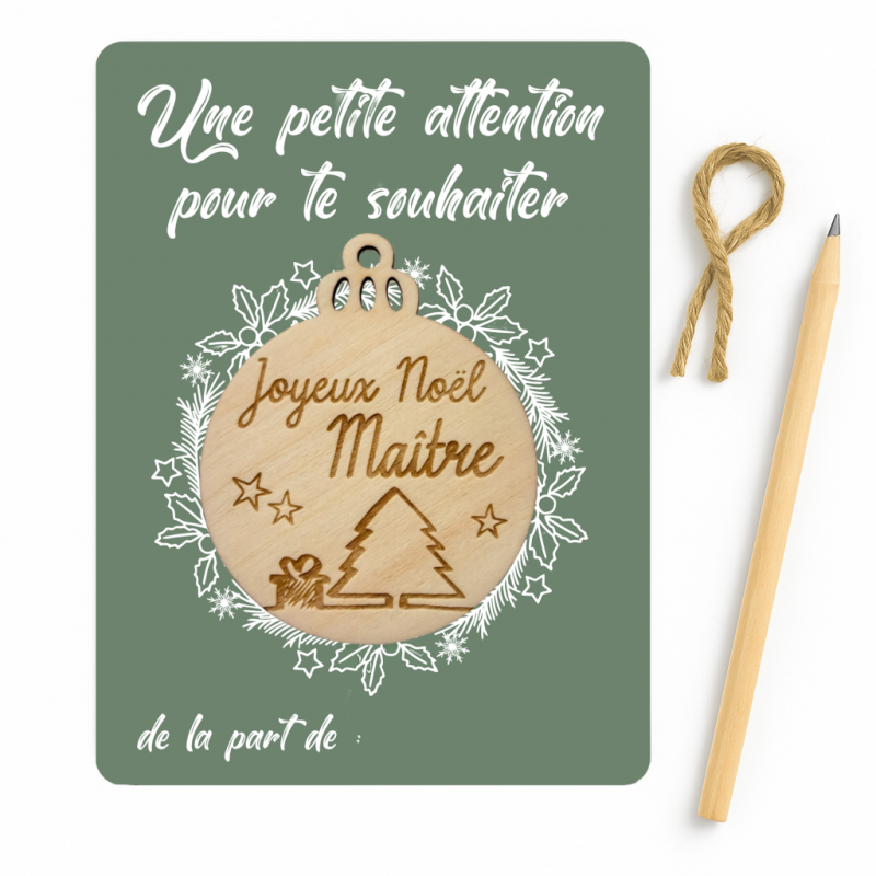 Carte Boule Maître – Cadeau Noël original pour enseignant 🎄