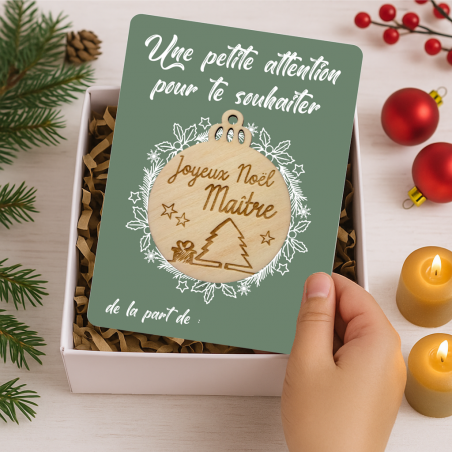 Carte Boule Maître – Cadeau Noël original pour enseignant 🎄