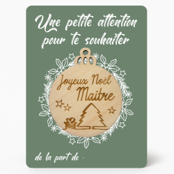 Carte Boule Maître – Cadeau Noël original pour enseignant 🎄