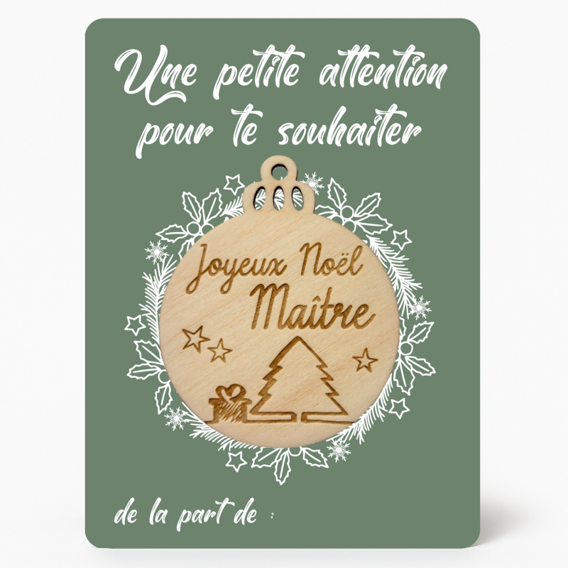 Carte Boule Maître – Cadeau Noël original pour enseignant 🎄