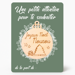 Carte Boule Nounou – Cadeau Noël pour assistante maternelle 🎄