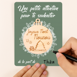 Carte Boule Nounou – Cadeau Noël pour assistante maternelle 🎄 2