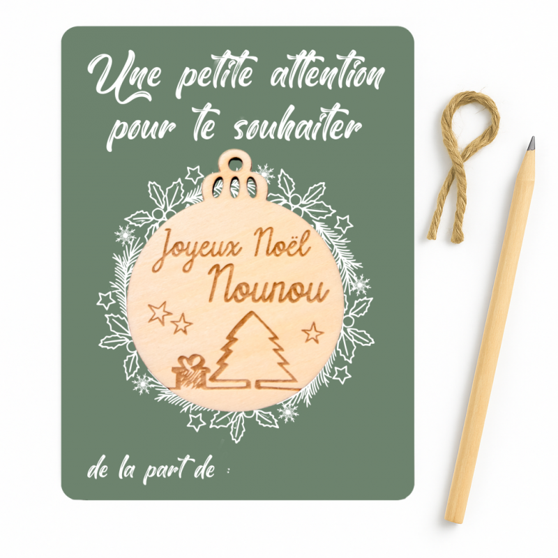 Carte Boule Nounou – Cadeau Noël pour assistante maternelle 🎄