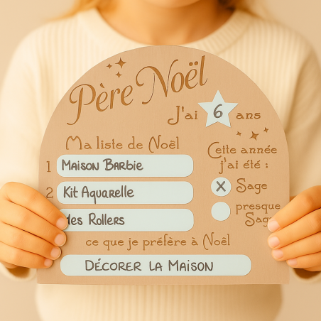 Liste au Père Noël – Pancarte de Noël enfant réutilisable 🎄