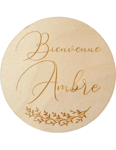Carte prénom bébé en bois – Annonce naissance et décoration chambre enfant