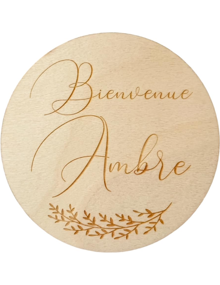 Carte prénom bébé en bois – Annonce naissance et décoration chambre enfant