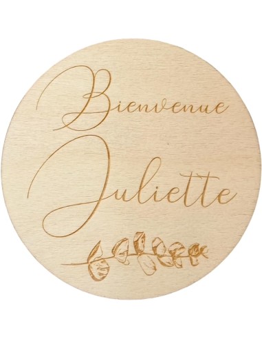 Carte prénom bébé en bois – Annonce naissance et décoration chambre enfant