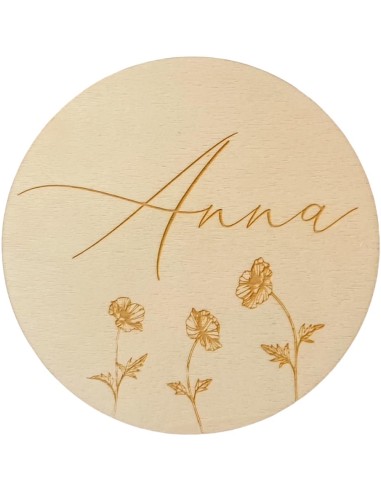 Carte prénom bébé en bois – Annonce naissance et décoration chambre enfant