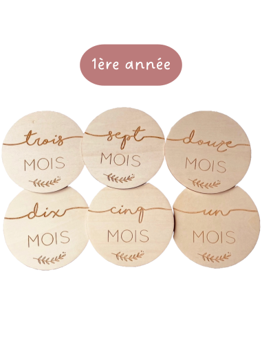 Cartes étapes bébé minimalistes – Première année 1 à 12 mois