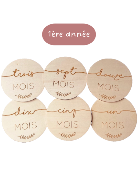 Cartes étapes bébé minimalistes – Première année 1 à 12 mois
