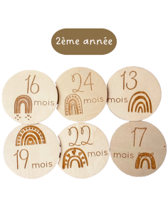 Cartes étapes bébé 13 à 24 mois – Deuxième année – Arc-en-ciel