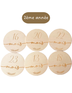 Cartes étapes bébé minimalistes – Deuxième année 13 à 24 mois