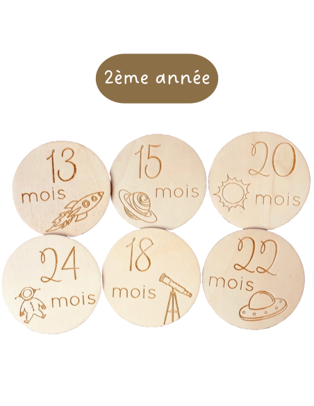Cartes étapes bébé espace 13 à 24 mois – Deuxième année